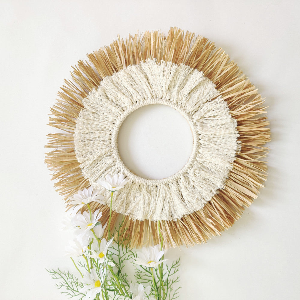 Sunburst Rattan Wall Mirror