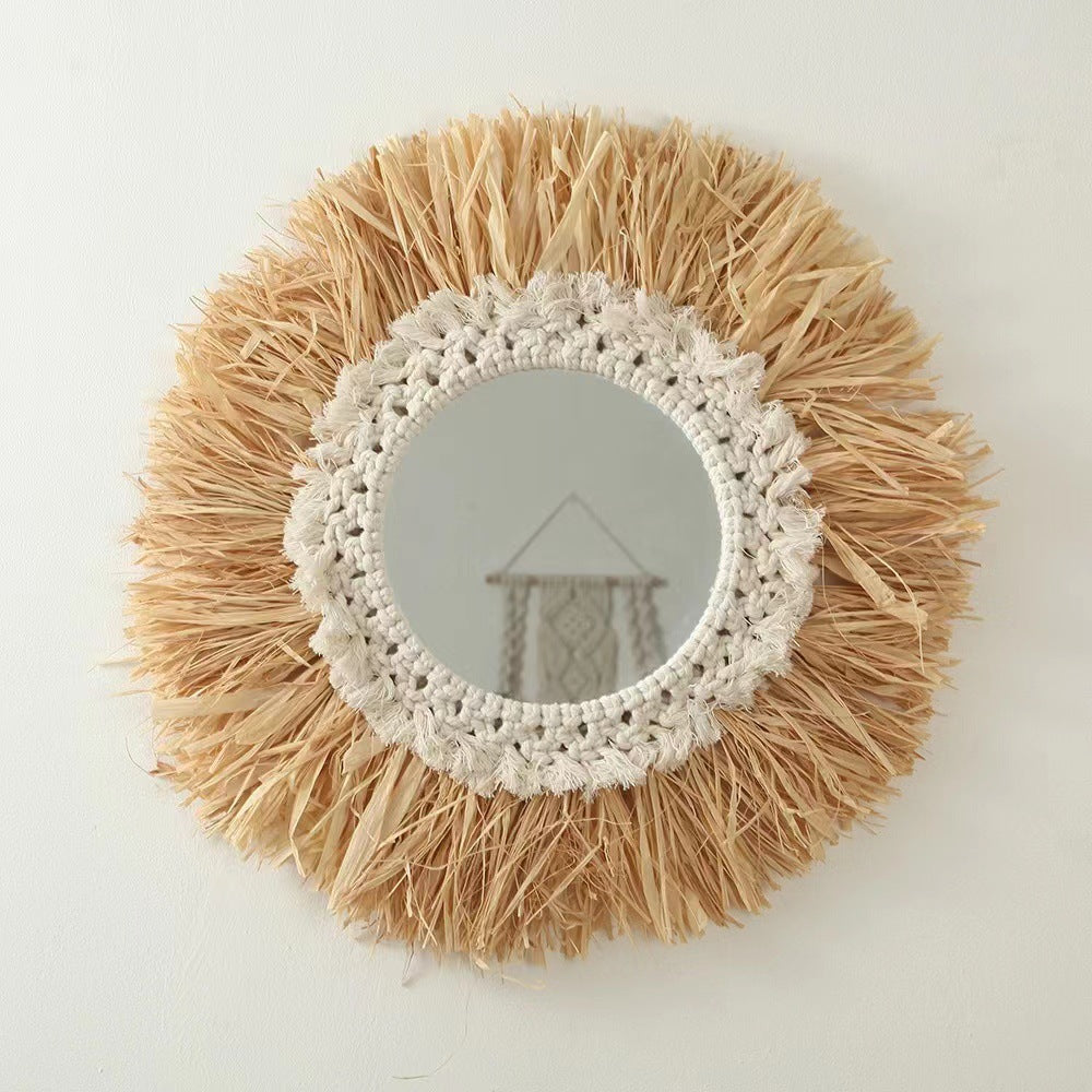 Sunburst Rattan Wall Mirror