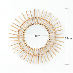 Sunburst Rattan Wall Mirror