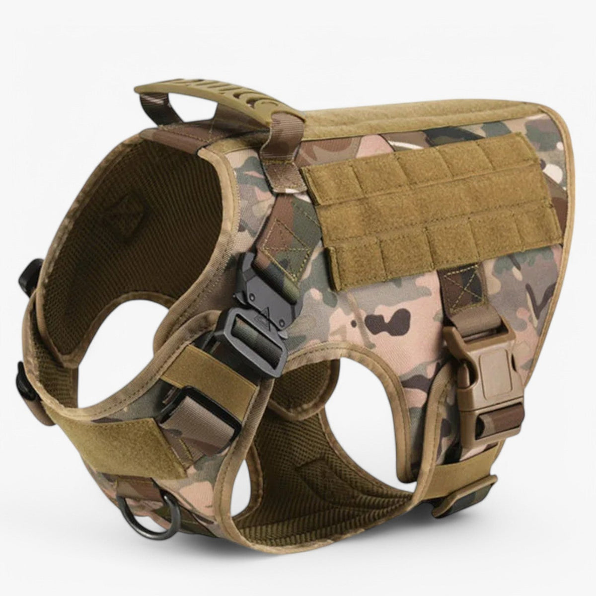 Tactical Dog Harness with Handle, Quick-Release Buckles, and MOLLE Straps – Padded, No-Pull Design, Available in Set wit