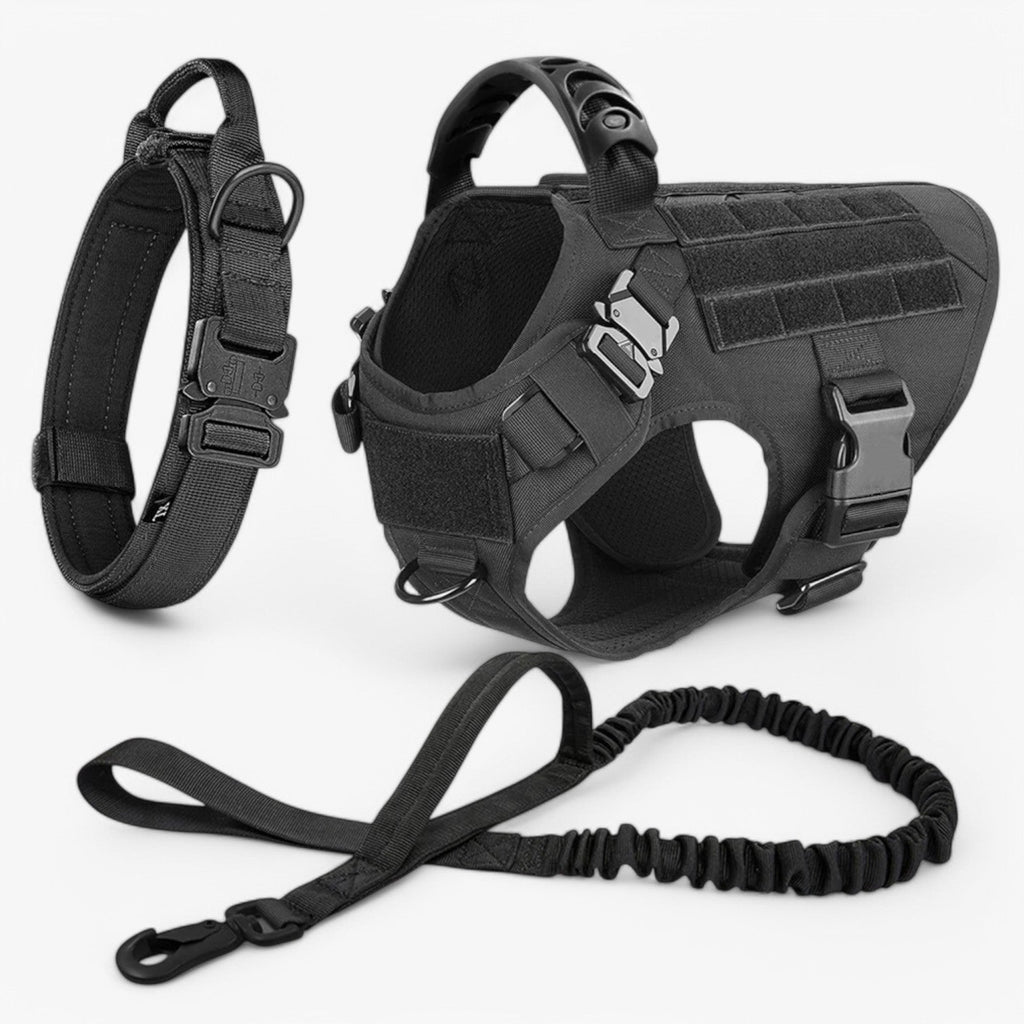 Tactical Dog Harness with Handle, Quick-Release Buckles, and MOLLE Straps – Padded, No-Pull Design, Available in Set wit