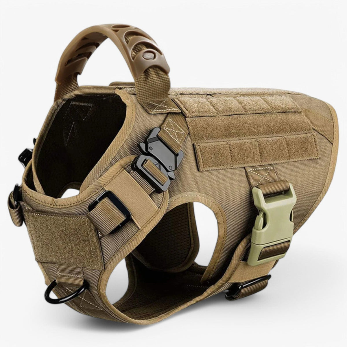 Tactical Dog Harness with Handle, Quick-Release Buckles, and MOLLE Straps – Padded, No-Pull Design, Available in Set wit