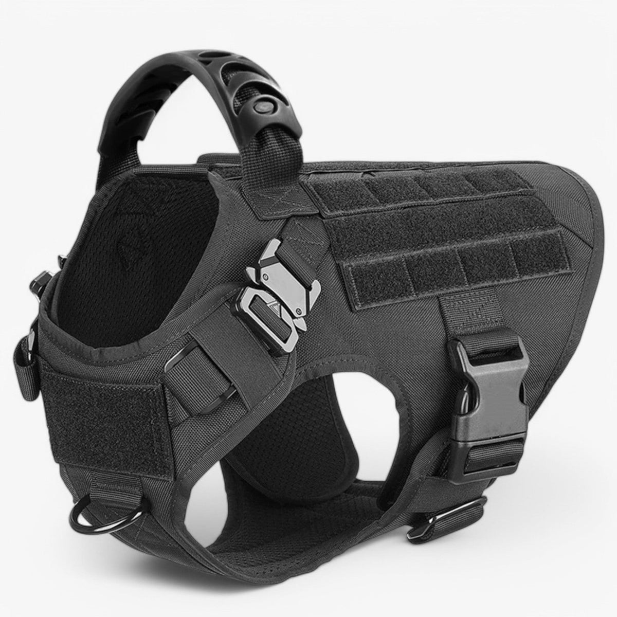 Tactical Dog Harness with Handle, Quick-Release Buckles, and MOLLE Straps – Padded, No-Pull Design, Available in Set wit
