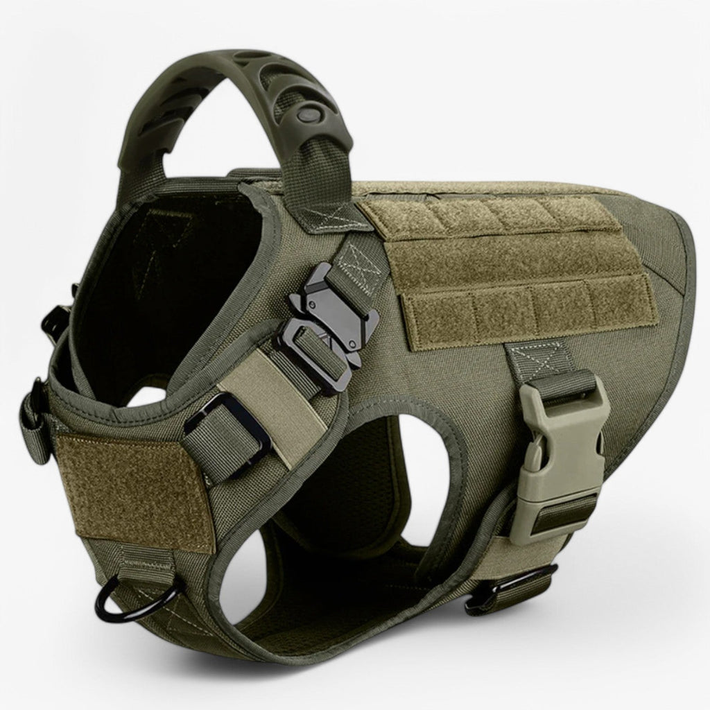 Tactical Dog Harness with Handle, Quick-Release Buckles, and MOLLE Straps – Padded, No-Pull Design, Available in Set wit