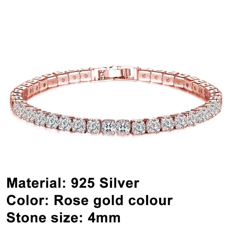 Tennis Bracelet – Sterling Silver with Sparkling Stones