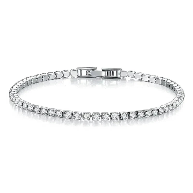 Tennis Bracelet – Sterling Silver with Sparkling Stones
