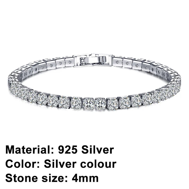 Tennis Bracelet – Sterling Silver with Sparkling Stones