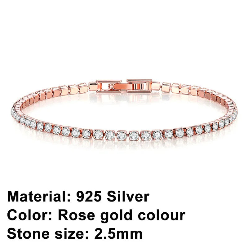 Tennis Bracelet – Sterling Silver with Sparkling Stones