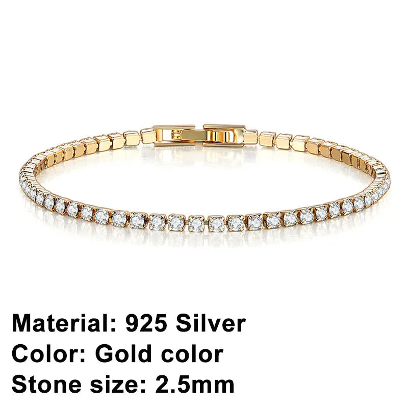 Tennis Bracelet – Sterling Silver with Sparkling Stones