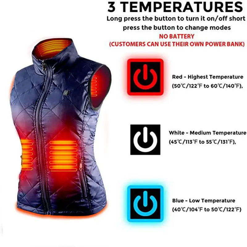 ThermaBelle Women's Heated Vest with Infrared Technology | USB Powered Temperature Control