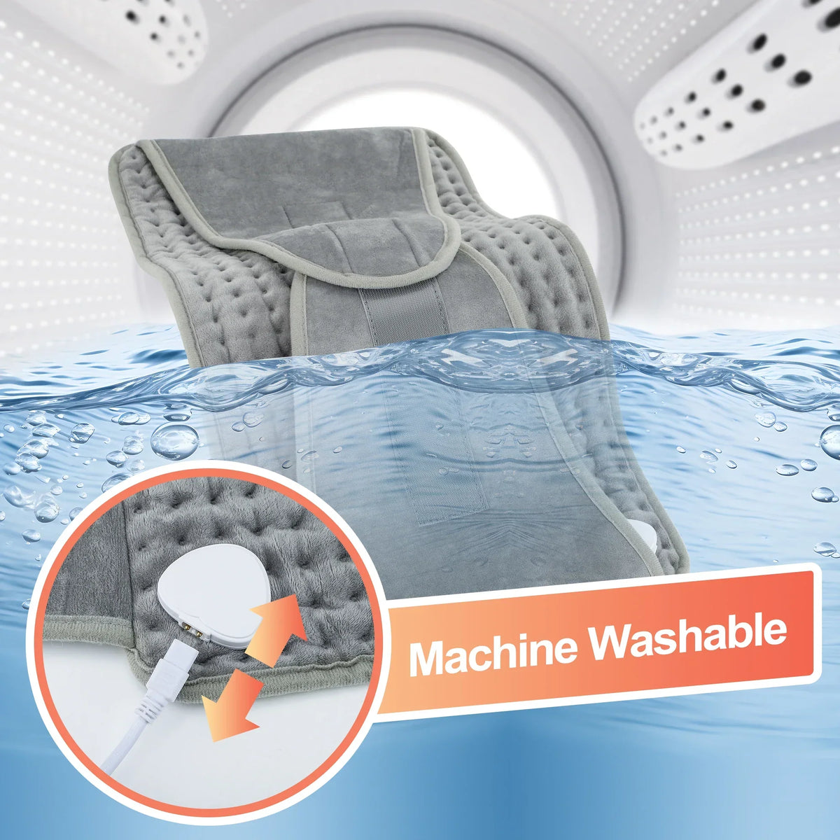 ThermaEase Electric Heating Pad – Multifunctional Heating Belt for Back & Waist with 9 Temperature Levels & 4 Timer Opti
