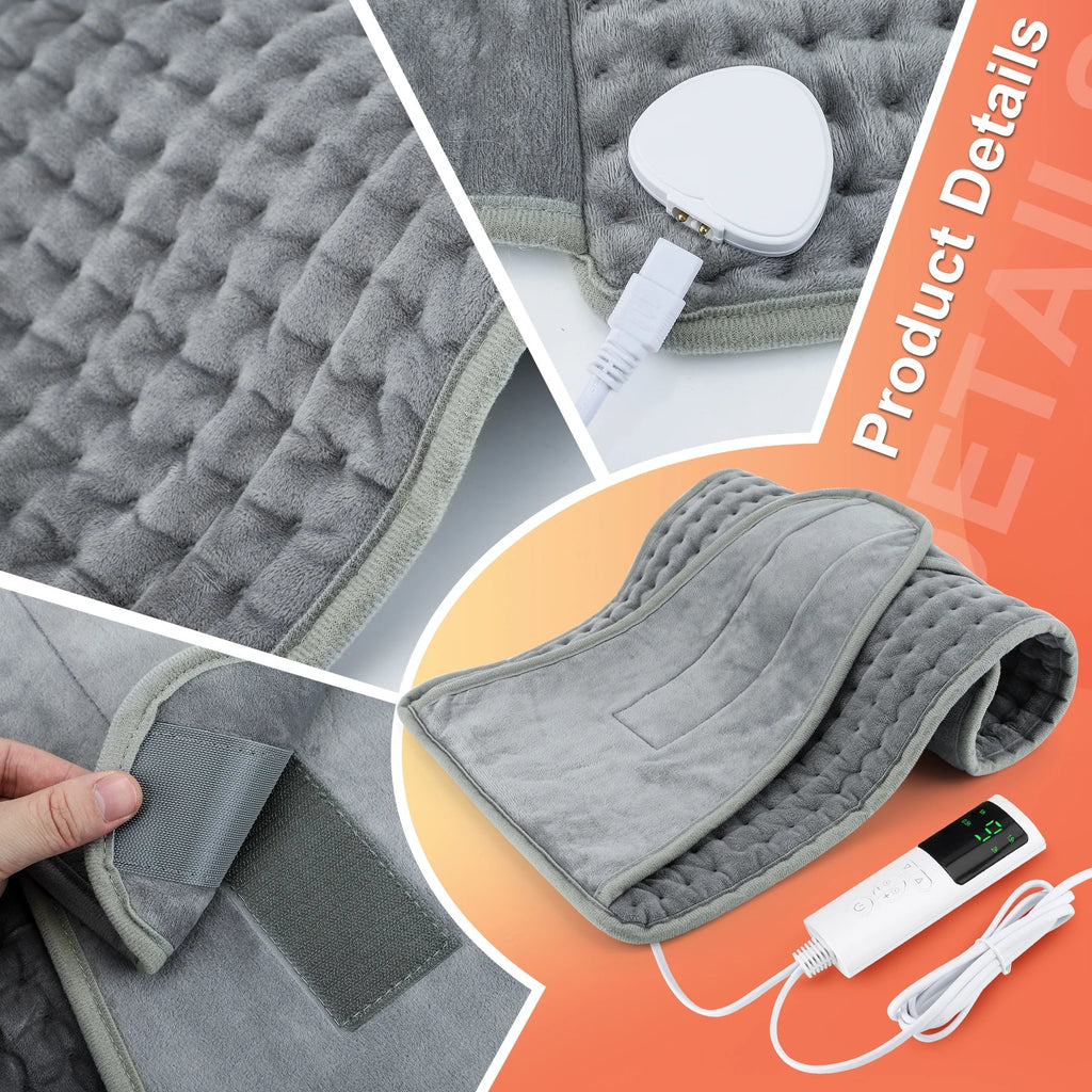 ThermaEase Electric Heating Pad – Multifunctional Heating Belt for Back & Waist with 9 Temperature Levels & 4 Timer Opti
