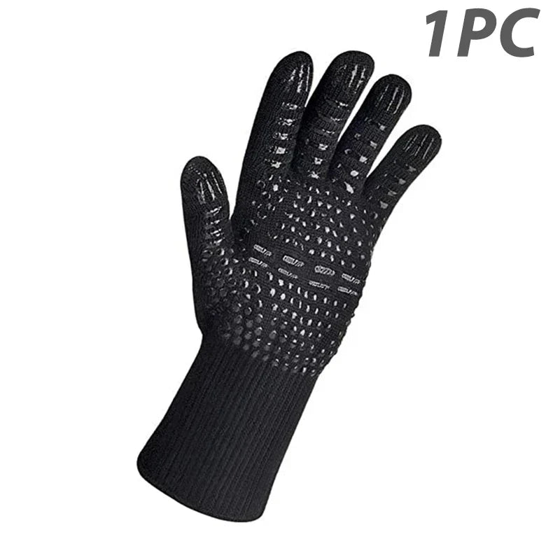 ThermaGrip Heat Resistant Grill Glove – Silicone & Cotton, Non-Slip & Fireproof up to 1472°F