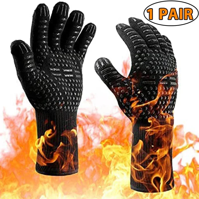 ThermaGrip Heat Resistant Grill Glove – Silicone & Cotton, Non-Slip & Fireproof up to 1472°F