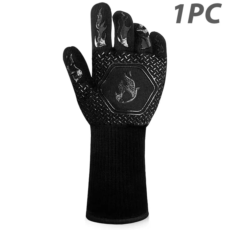 ThermaGrip Heat Resistant Grill Glove – Silicone & Cotton, Non-Slip & Fireproof up to 1472°F