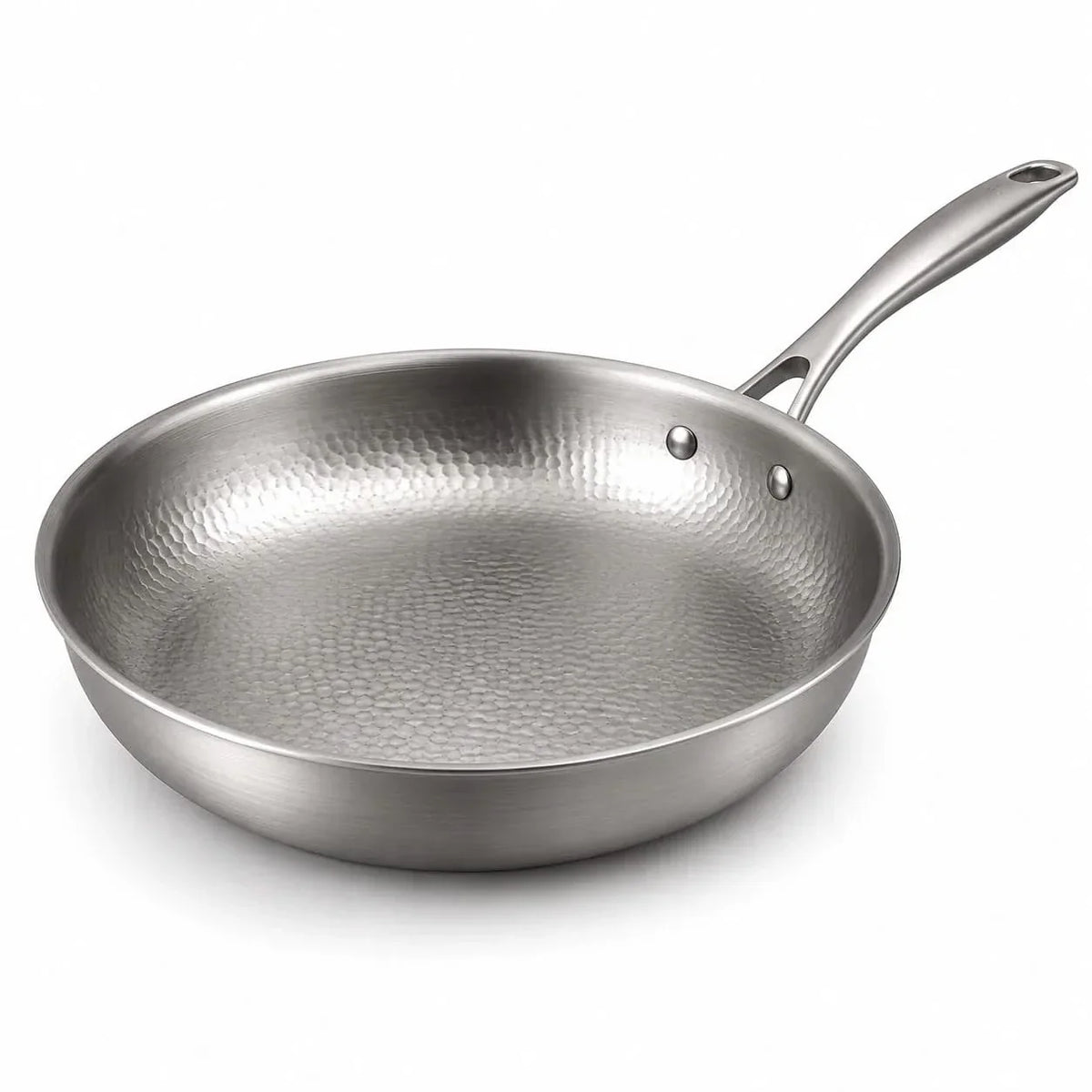 Titanium frying pan, 12" (30cm), three-layer steel, high-heat safe