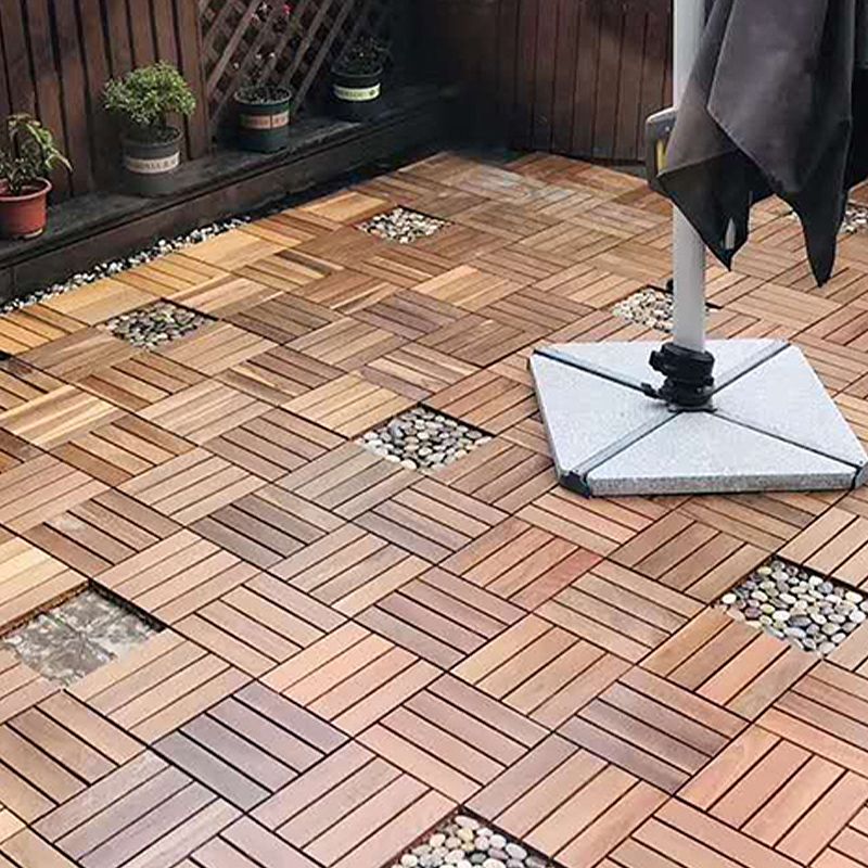 Traditional Interlocking Wood Composite Outdoor Floor Tiles