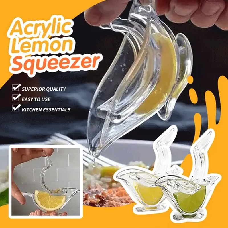 Transparent Manual Lemon Juicer with Bird Design