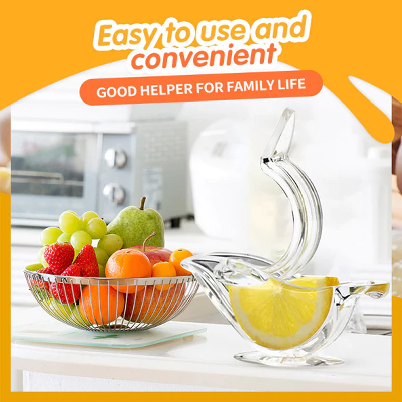 Transparent Manual Lemon Juicer with Bird Design