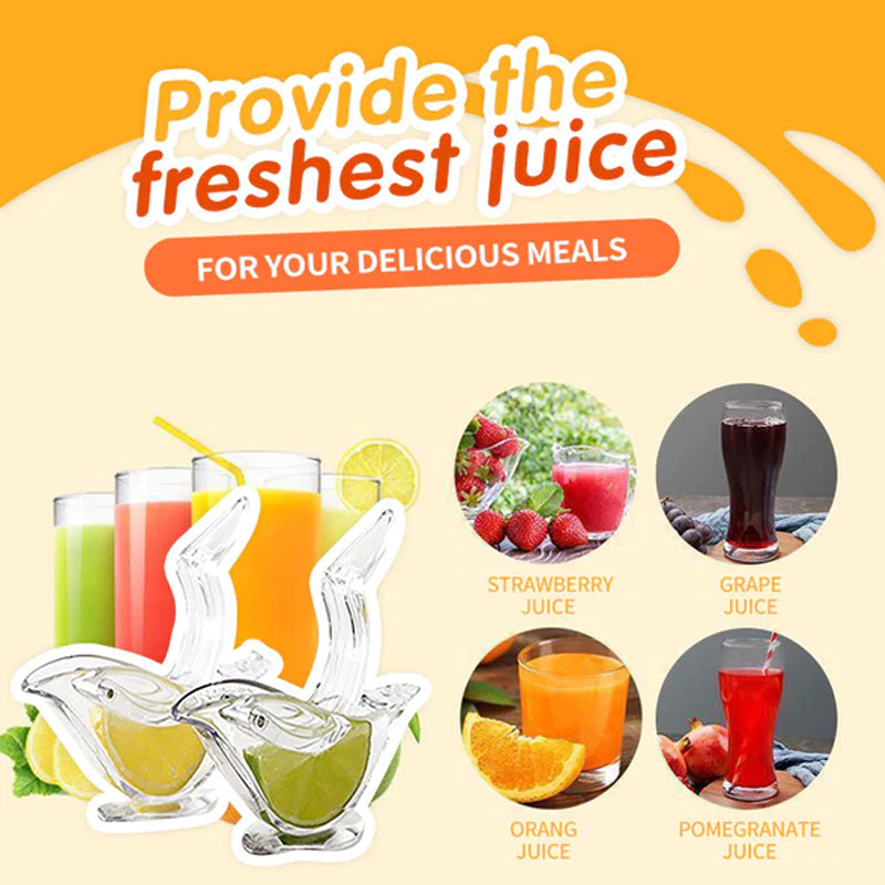 Transparent Manual Lemon Juicer with Bird Design