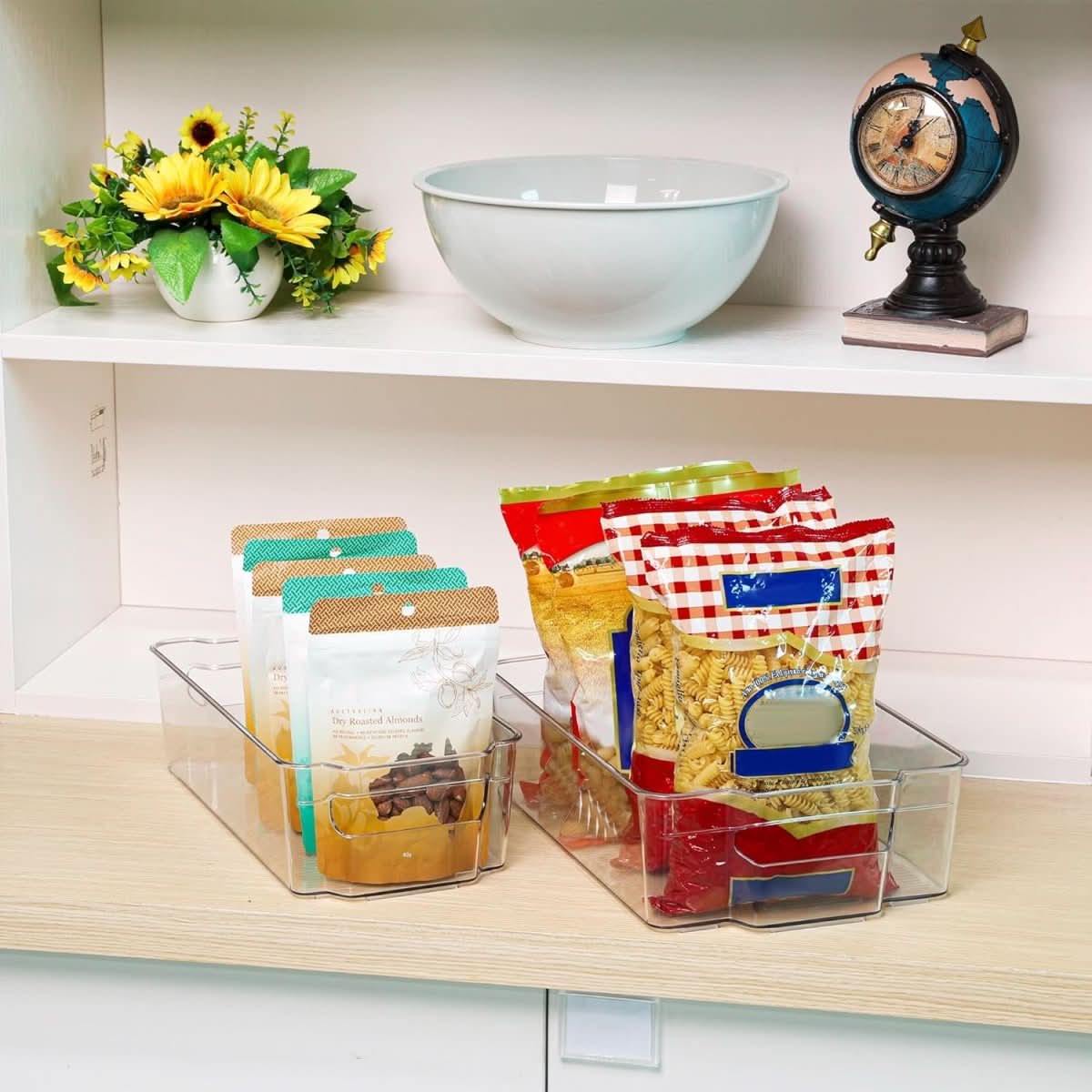 Transparent Storage Bins for Fridge & Kitchen – Set of 4