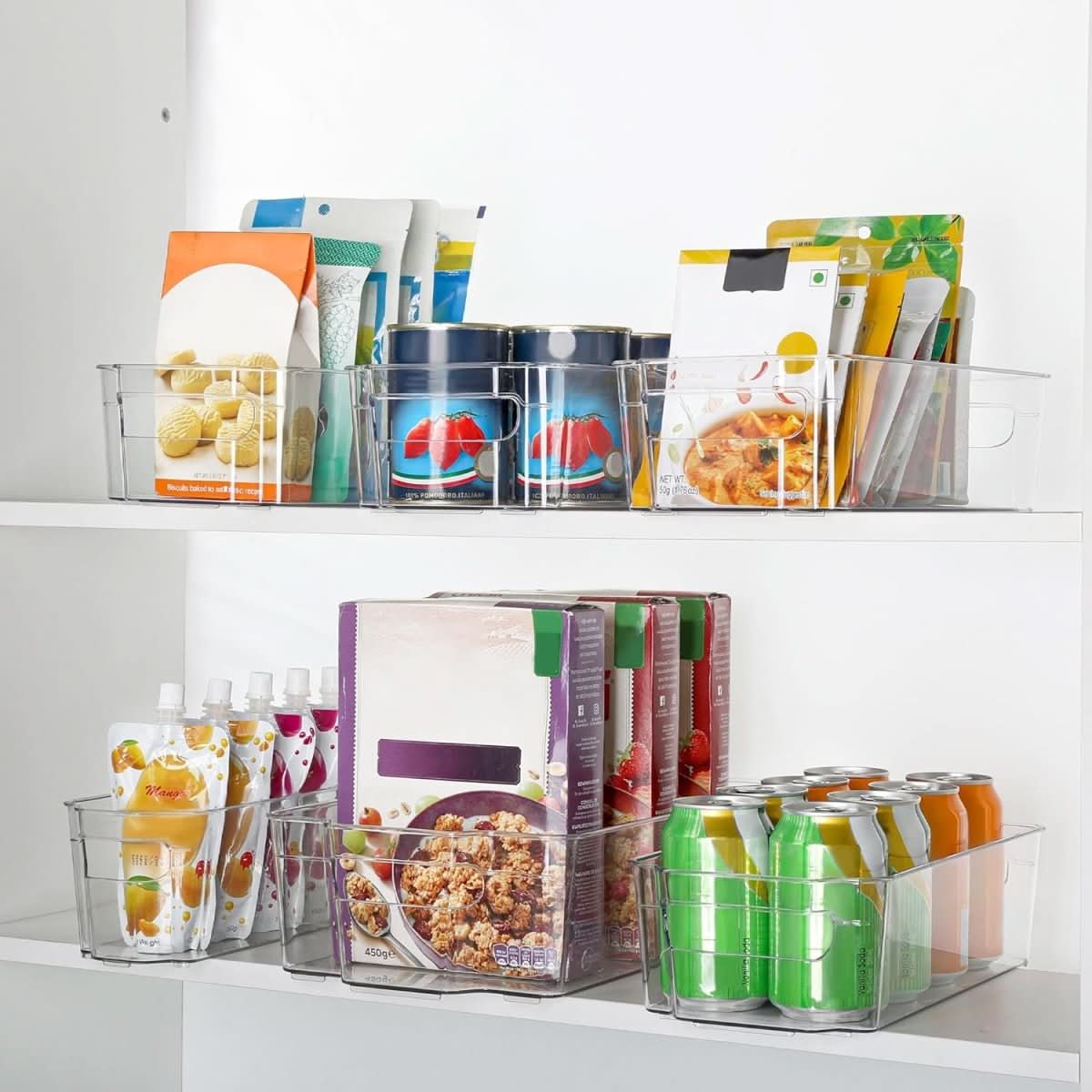 Transparent Storage Bins for Fridge & Kitchen – Set of 4