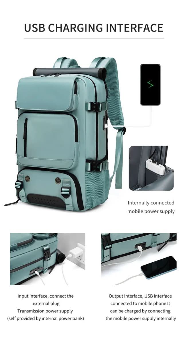 Travel Backpack with USB Port, Shoe Compartment & Anti-Theft Pocket