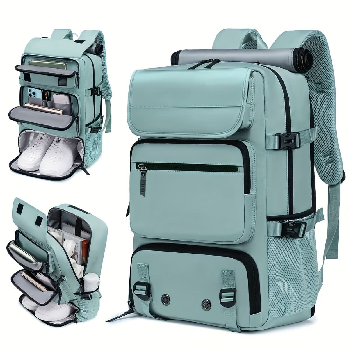 Travel Backpack with USB Port, Shoe Compartment & Anti-Theft Pocket