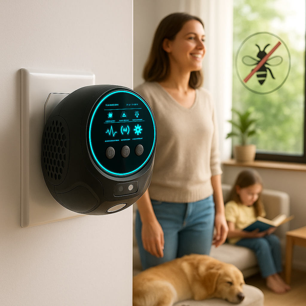 Ultrasonic Bee & Wasp Repellent Device | Chemical-Free. 360° Coverage for Home & Outdoor Pest Control