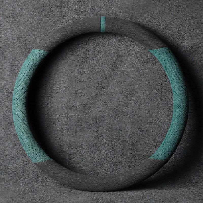Universal Anti-Slip Steering Wheel Cover with Breathable Microfiber for Round & D-Shaped Wheels