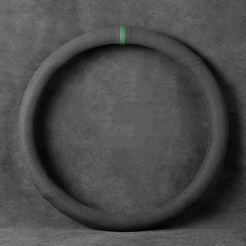 Universal Anti-Slip Steering Wheel Cover with Breathable Microfiber for Round & D-Shaped Wheels