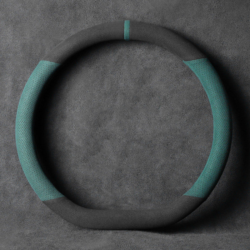 Universal Anti-Slip Steering Wheel Cover with Breathable Microfiber for Round & D-Shaped Wheels