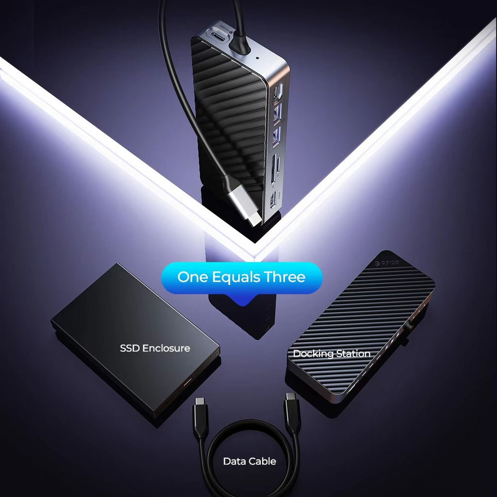 USB-C Laptop Docking Station with Built-In SSD Enclosure