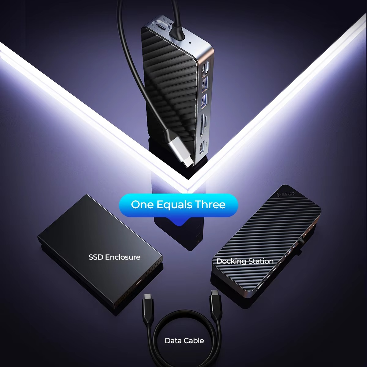 USB-C Laptop Docking Station with Built-In SSD Enclosure