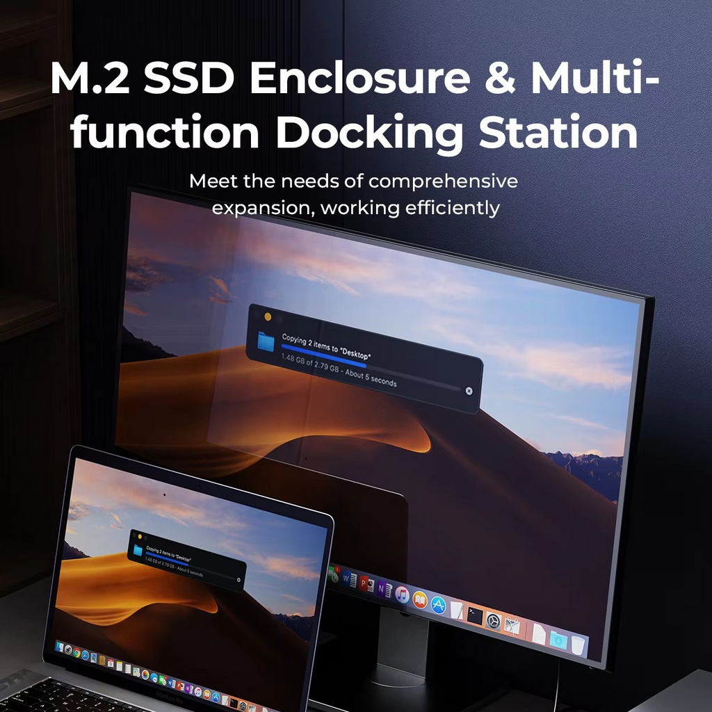 USB-C Laptop Docking Station with Built-In SSD Enclosure