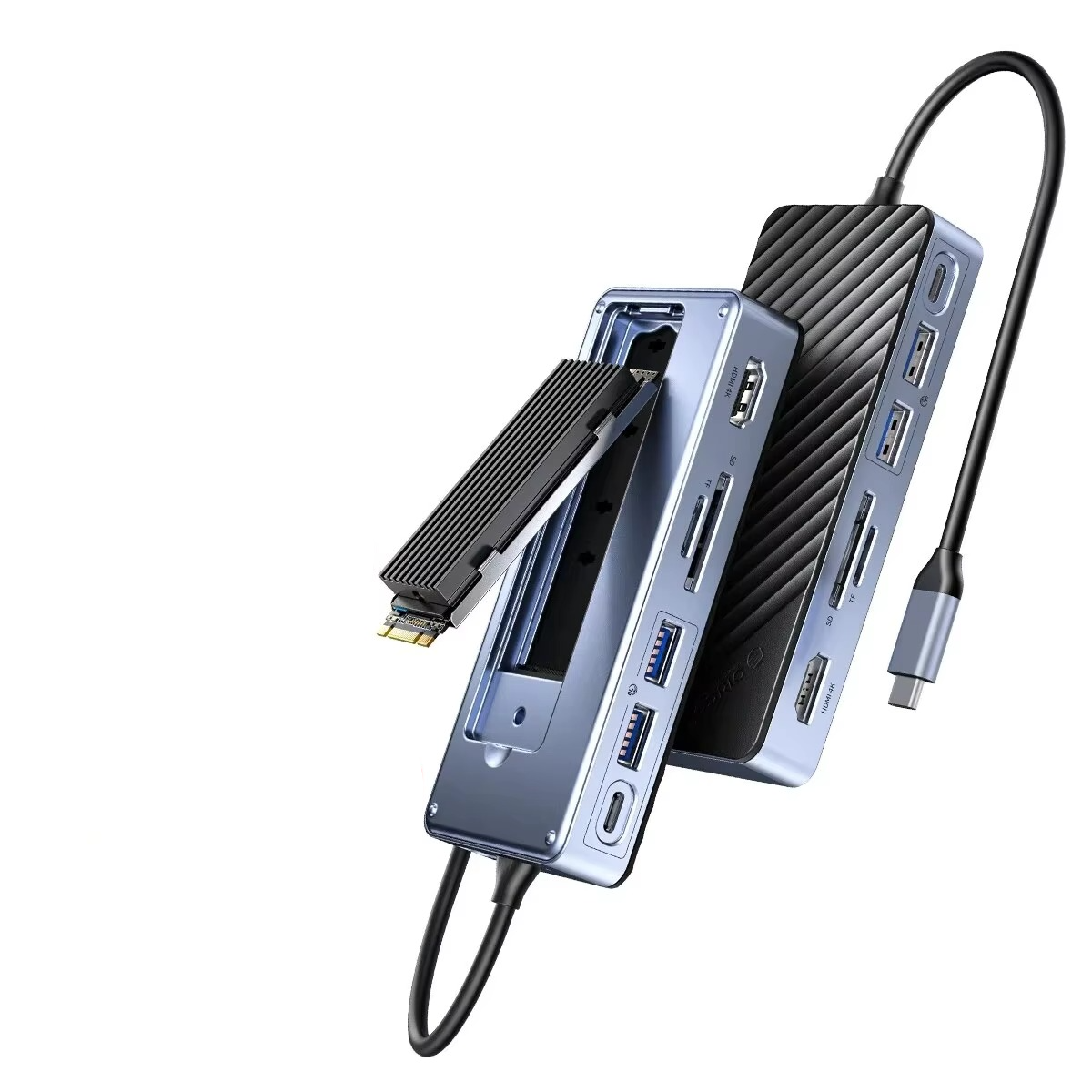 USB-C Laptop Docking Station with Built-In SSD Enclosure
