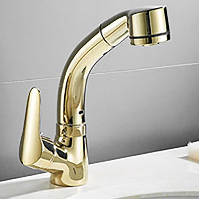 Vessel Sink Faucet with Swiveling Spout and Pull-Out Spray – Single Lever