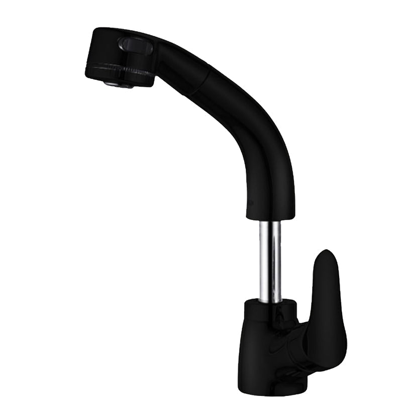 Vessel Sink Faucet with Swiveling Spout and Pull-Out Spray – Single Lever