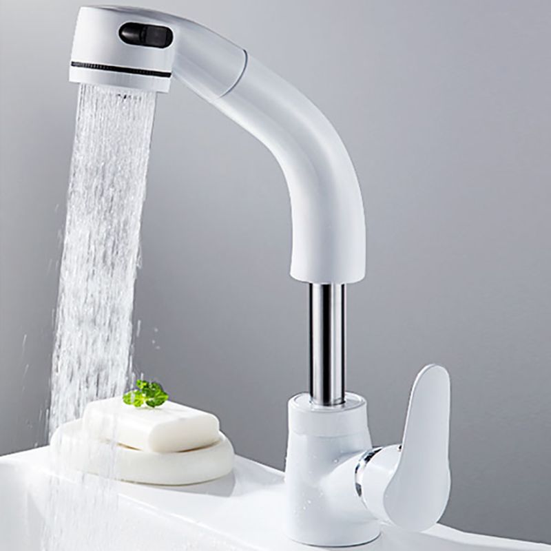 Vessel Sink Faucet with Swiveling Spout and Pull-Out Spray – Single Lever