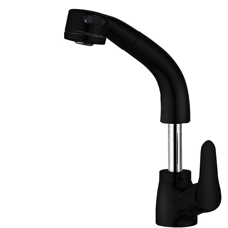 Vessel Sink Faucet with Swiveling Spout and Pull-Out Spray – Single Lever