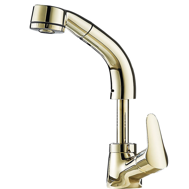 Vessel Sink Faucet with Swiveling Spout and Pull-Out Spray – Single Lever