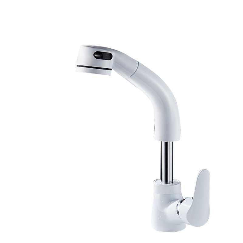 Vessel Sink Faucet with Swiveling Spout and Pull-Out Spray – Single Lever