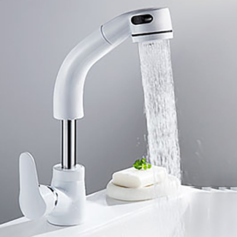 Vessel Sink Faucet with Swiveling Spout and Pull-Out Spray – Single Lever