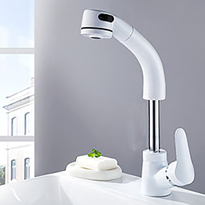 Vessel Sink Faucet with Swiveling Spout and Pull-Out Spray – Single Lever