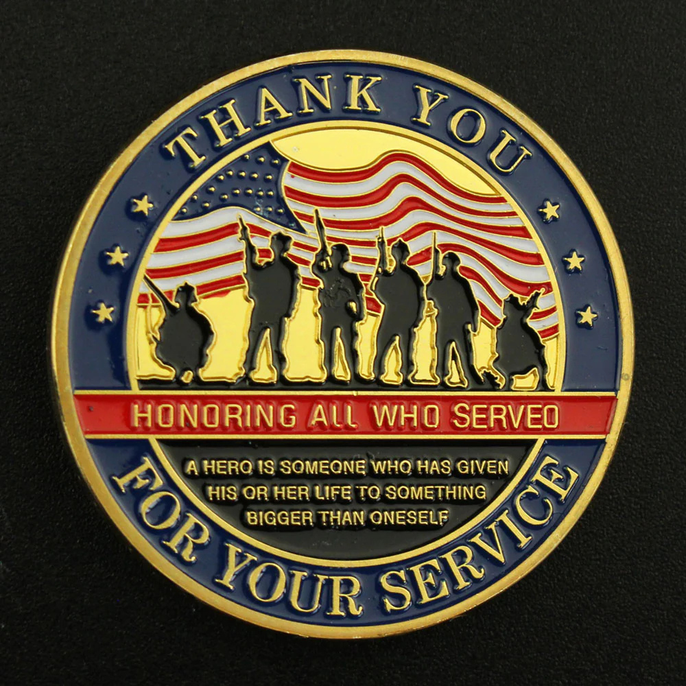 Veterans Day Coin Set – Gold or Silver Plated Military Challenge Coin Gift