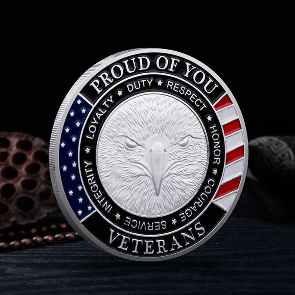 Veterans Day Coin Set – Gold or Silver Plated Military Challenge Coin Gift