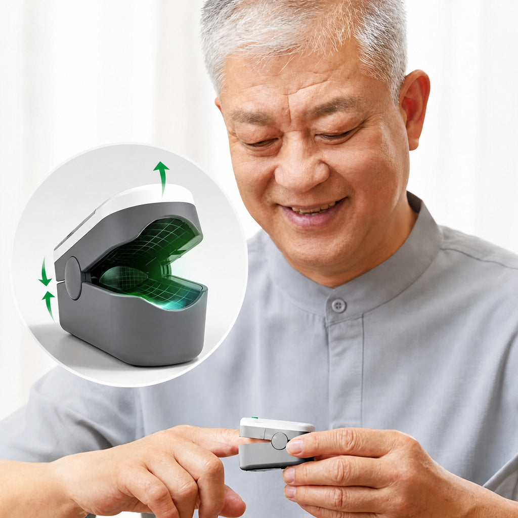 VitalCheck Compact Pulse Oximeter with OLED Display for Oxygen and Pulse