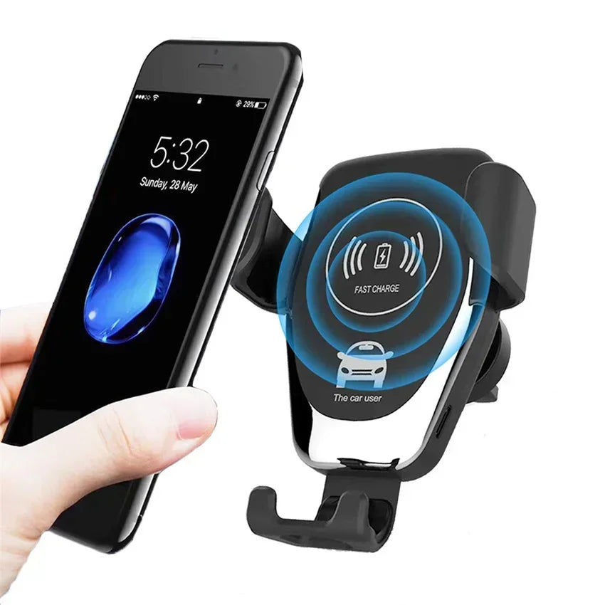 Voltano Auto Phone Holder with Wireless Fast Charging and Automatic Locking for Air Vent