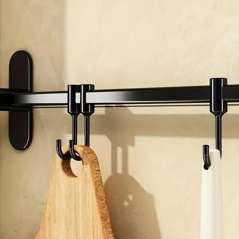 Wall-Mounted Kitchen Storage Rack for Pot Lids and Utensils