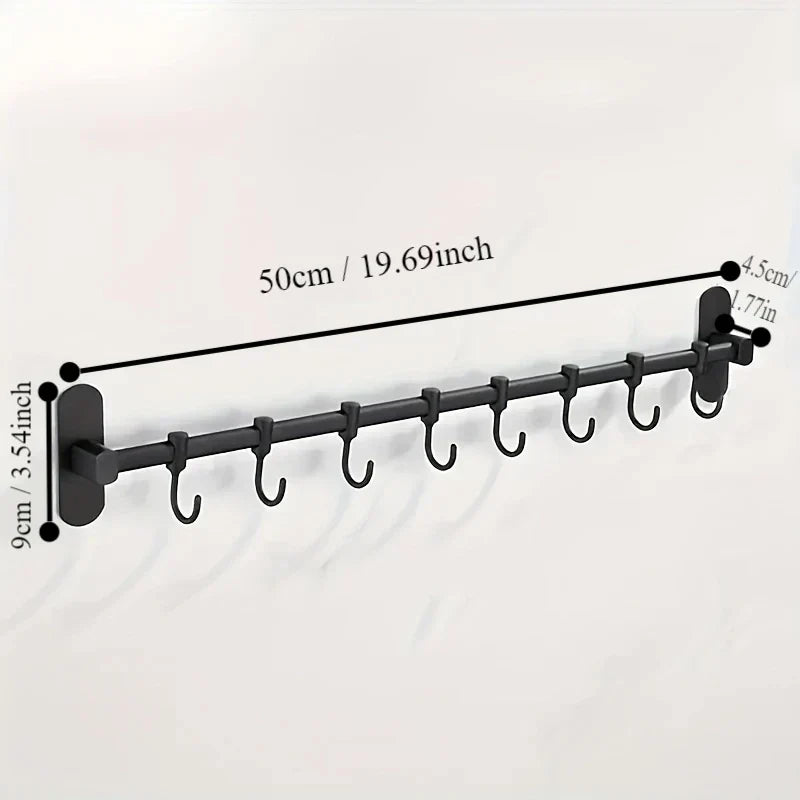 Wall-Mounted Kitchen Storage Rack for Pot Lids and Utensils